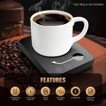 Smart Coffee Mug Warmer with Touch Technology