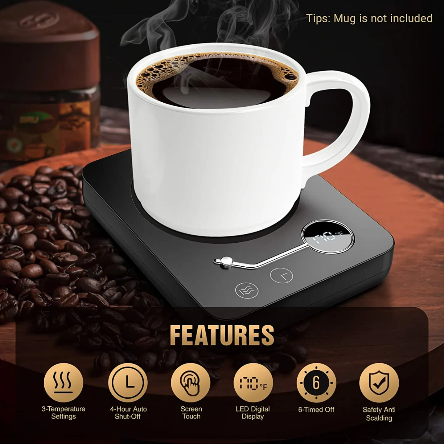 Smart Coffee Mug Warmer with Touch Technology