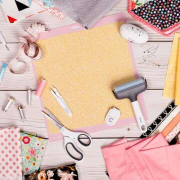 Cricut FabricGrip Adhesive Cutting Mat 12" x 12", High Density Fabric Craft Cutting Mat, Made of Material to Withstand Increased Pressure. Use For Cricut Explore/Cricut Maker, (2 CT)