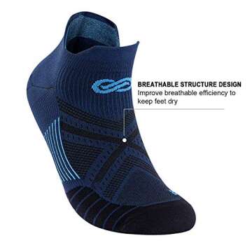 No Show Compression Socks for Men and Women (6 Pairs), Low Cut Running Ankle Socks with Arch Support