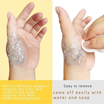 MEICOLY Blue Face Body Glitter for Festivals And Parties