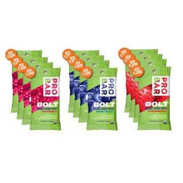 Probar Bolt Organic Energy Chews Bundle Strawberry,berry Blast and Raspberry - Four of Each Flavor, ...