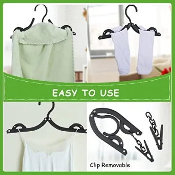 Folding Travel Hangers with Clips - Compact & Portable