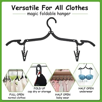 Folding Travel Hangers with Clips - Compact & Portable