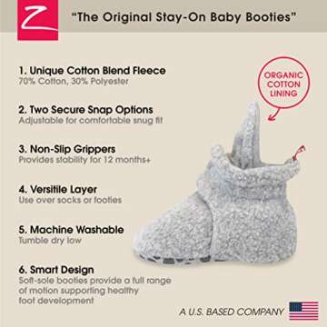 Zutano Cozie Fleece Baby Booties with Grippers for Infants