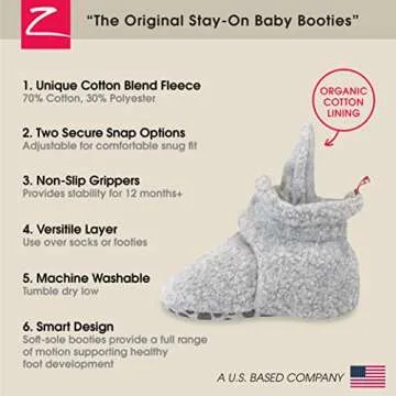 Zutano Cozie Fleece Baby Booties with Grippers for Infants