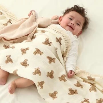 Soft Muslin Baby Blanket with Tassels – Perfect for Gifting