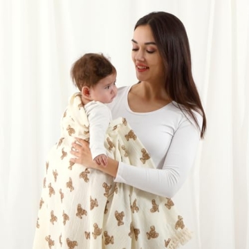 Soft Muslin Baby Blanket with Tassels – Perfect for Gifting
