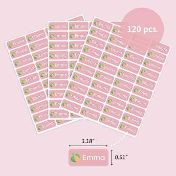 TeddyLabels - Personalized Name Labels for Kids (120) – Waterproof and Durable Clothing Labels for Kids, Labels for School Supplies, Stickers for Nursery, Daycare, and Preschool -Summer