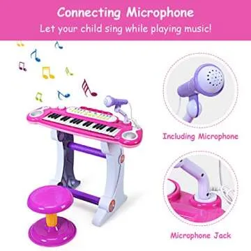 HONEY JOY 37-Key Kids Piano Keyboard Educational Toy