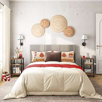 HOOBRO Set of 2 End Table with Charging Station, Side Table with USB Ports and Outlets, 3-Layer Nigh...