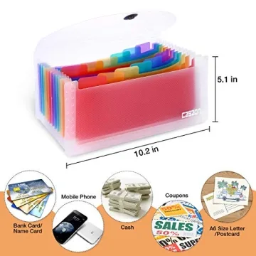 2 Pack 13-Pockets Accordion File Folder for Easy Organization