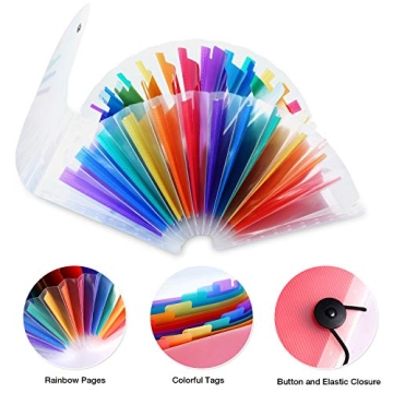 2 Pack 13-Pockets Accordion File Folder for Easy Organization