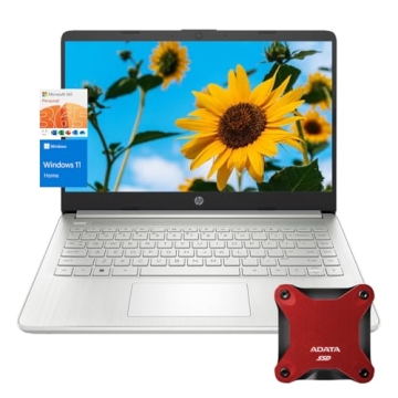 HP 14" HD Laptop with Intel Quad-Core & 16GB RAM