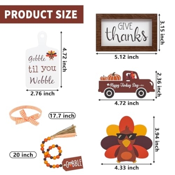 Tiered Tray Decor for Thanksgiving with Turkey & Garland