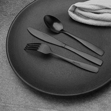 Vanys 20-Piece Flatware Set for 4 - Matte Black Finish