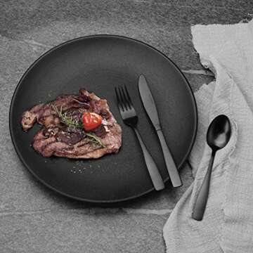 Vanys 20-Piece Flatware Set for 4 - Matte Black Finish