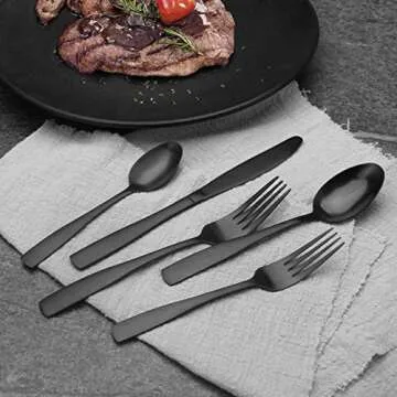 Vanys 20-Piece Flatware Set for 4 - Matte Black Finish