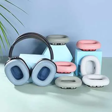 Earrock Earpads for Apple AirPods Max Earpad Replacement Sweat Proof Ear Cushions Airpods Max Ear Pad Earcups with Protein Leather, Memory Foam and Magnet Blue