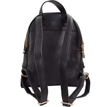 Humble Chic Vegan Leather Backpack Purse for Women - Small Fashion Travel School Book-Bag Casual Shoulder Handbag (Black)