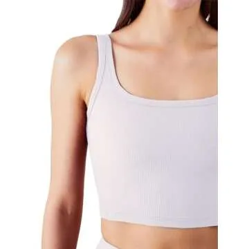 Chilylori Women's Seamless Sports Bra Workout Crop Top Ribbed Padded Longline Wirefree Medium Support Tank Tops Fitness Bras Top Workout Tops for Women Sports Bra White M