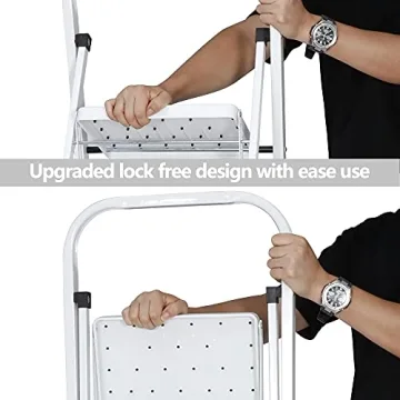 JungleA 4 Step Ladder - Sturdy, Lightweight & Versatile