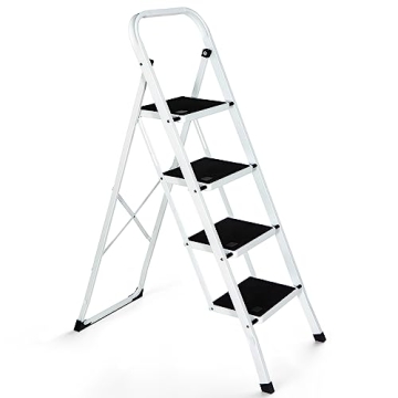 JungleA 4 Step Ladder - Sturdy, Lightweight & Versatile