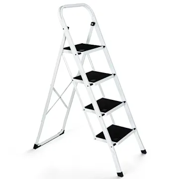 JungleA 4 Step Ladder - Sturdy, Lightweight & Versatile
