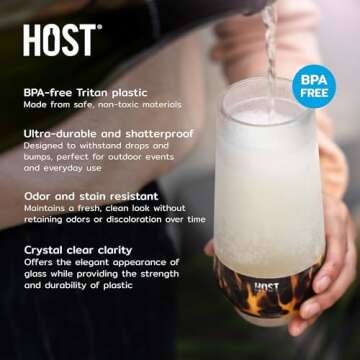 HOST Champagne Freeze Insulated Stemless Wine Glasses