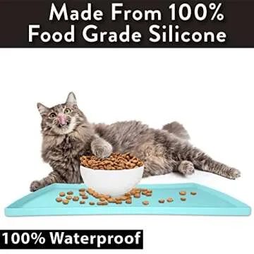 CatGuru Waterproof Cat Food Mat for Easy Cleanup, Non-Slip