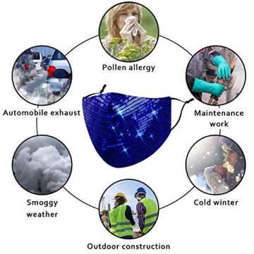 Fashionable Sequin Face Masks for Women - Stylish & Adjustable