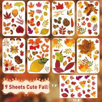 Maimegatt Fall Window Clings for Vibrant Autumn Decor