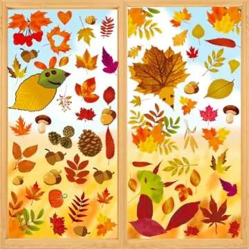 Maimegatt Fall Window Clings for Vibrant Autumn Decor