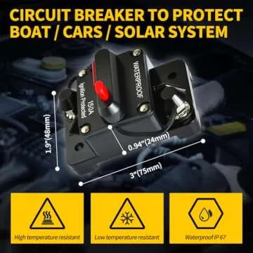 Bolipoeq 150Amp Circuit Breaker DC 12V-48V for Marine Boat Trolling Motor Automotive RV Trailer Car ...
