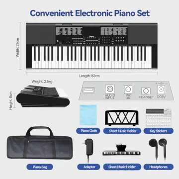 61-Key Electric Keyboard Piano for Kids and Beginners