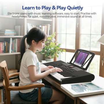 61-Key Electric Keyboard Piano for Kids and Beginners
