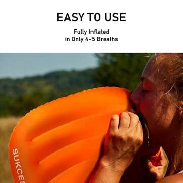 [2-PACK] Ultralight Inflatable Camping Pillow - Compressible, Compact, Comfortable for Sleeping While Traveling, Hiking, or Backpacking. Ergonomic Inflating Camping Pillows for Neck and Lumbar Support