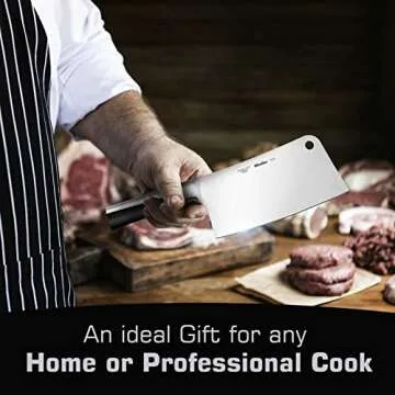 7-inch Butcher Knife Meat Cleaver Knife, Professional Grade Stainless Steel Blade and Handle, Perfect for Restaurants and Home Kitchen Use
