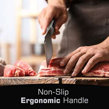 7-inch Butcher Knife Meat Cleaver Knife, Professional Grade Stainless Steel Blade and Handle, Perfect for Restaurants and Home Kitchen Use