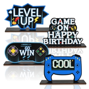 BAOOOFUL 4PCS Game Night Birthday Decorations for Boys - Unique Party Set