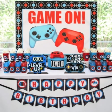 Game Night Birthday Decorations 4PCS Set for Boys