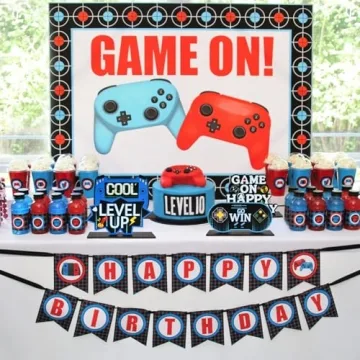 Game Night Birthday Decorations 4PCS Set for Boys