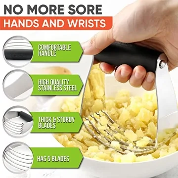 Spring Chef Dough Blender, Top Professional Pastry Cutter with Heavy Duty Stainless Steel Blades, Medium Size, Black