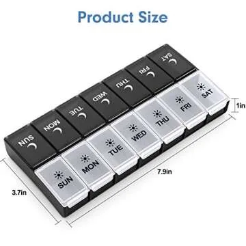 7 Day Pill Organizer 2 Times a Day, Large Weekly AM PM Pill Box, Day Night Medicine Organizer, Pill Case Twice A Day, Pill Container