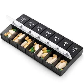 7 Day Pill Organizer 2 Times a Day, Large Weekly AM PM Pill Box, Day Night Medicine Organizer, Pill Case Twice A Day, Pill Container