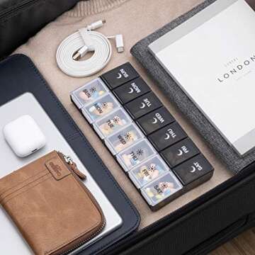 7 Day Pill Organizer 2 Times a Day, Large Weekly AM PM Pill Box, Day Night Medicine Organizer, Pill Case Twice A Day, Pill Container