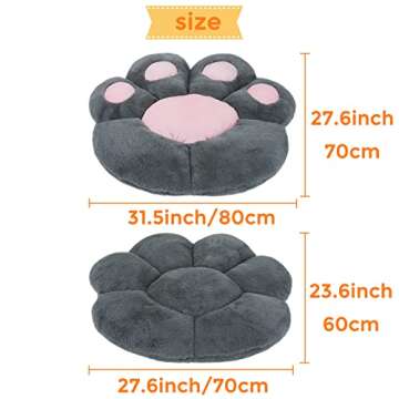 ELFJOY Comfy Chair Cushion Plush Cat Paw Cushion Kawaii Home Decor Cat Pillow for Office and Compute...