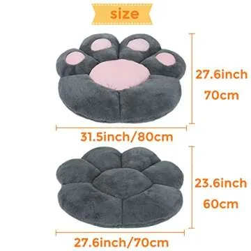 ELFJOY Comfy Chair Cushion Plush Cat Paw Cushion Kawaii Home Decor Cat Pillow for Office and Compute...