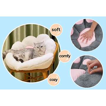 ELFJOY Comfy Chair Cushion Plush Cat Paw Cushion Kawaii Home Decor Cat Pillow for Office and Computer Gaming Chair (70 * 60cm, Grey)