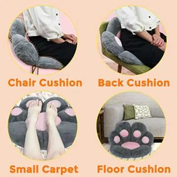 Comfy Cat Paw Chair Cushion for Home and Office